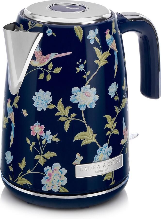 Laura Ashley Elveden Navy Kanwaterkoker 1 7 Liter 2200W Vermogen Roestvrij Staal Vintage Design Snelkokende Waterkoker voor Thuis en Keuken
