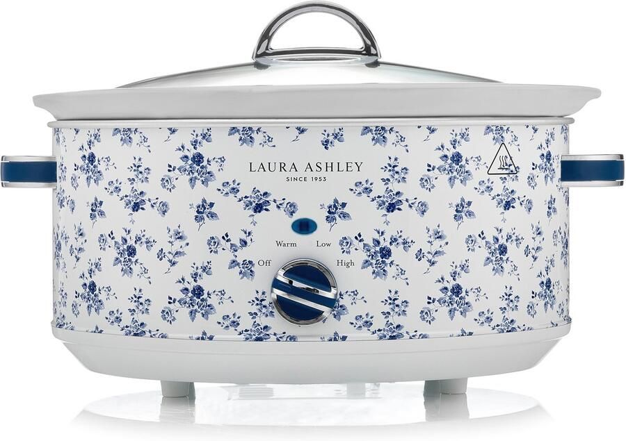 Laura Ashley Slowcooker 6 5 liter – Keramische binnenpan – 3 warmtestanden – Warmhoudfunctie – Glazen deksel – Voor het hele gezin