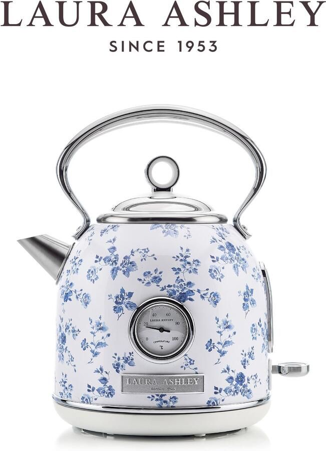 Laura Ashley Wasserkocher – 1 7 l 2200 W Leuchtanzeige Temperaturanzeige kabellos Trockengehschutz – China Rose Design von VQ - Foto 2