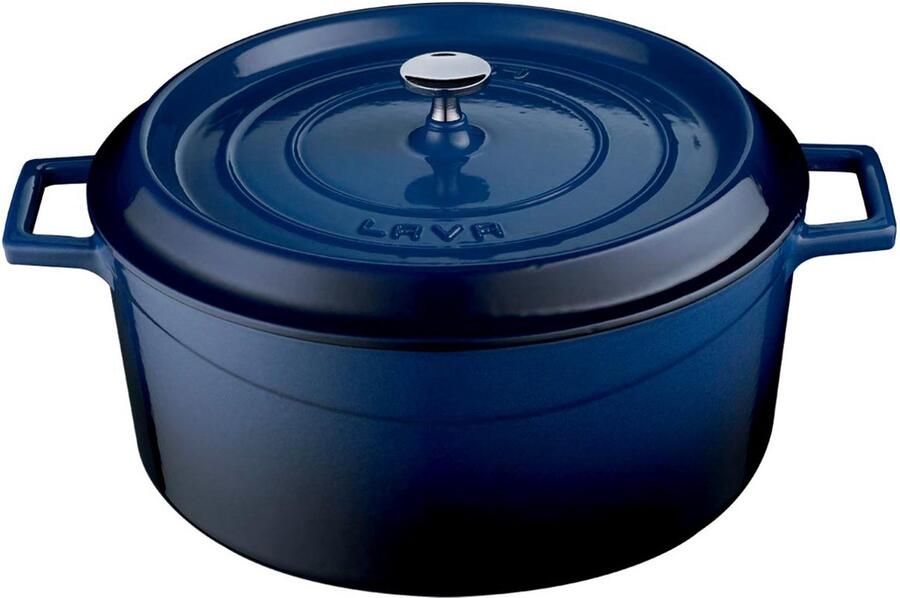 Lava GIETIJZEREN BRAADPAN DUTCH OVEN Ø28cm BLAUW 6 7L geschikt voor inductie