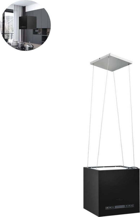 GranMaison Afzuigkap 37 cm -Onderbouw Afzuigkappen Met Aanraaksensor Schuin Zwart
