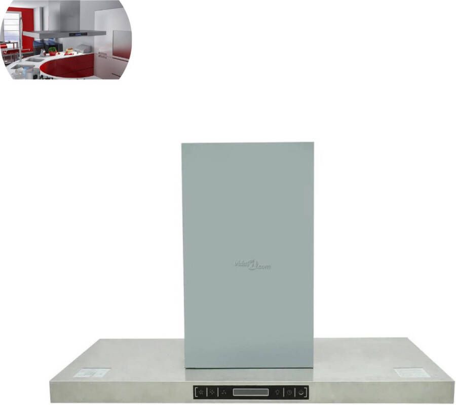 GranMaison Afzuigkap 60 cm -Onderbouw Afzuigkappen Met koolstoffilter Schuin Zilver