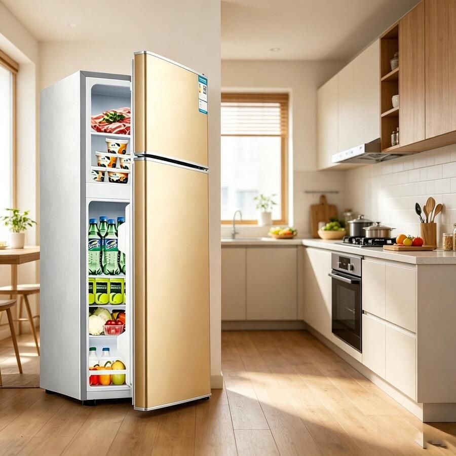 Learnlogic Deze ruimtebesparende koel-vriescombinatie met dubbele deur en een inhoud van 88 liter heeft aparte compartimenten voor het bewaren van grote hoeveelheden eten en drinken waardoor hij geschikt is voor keukens slaapkamers kantoren en studentenkamers