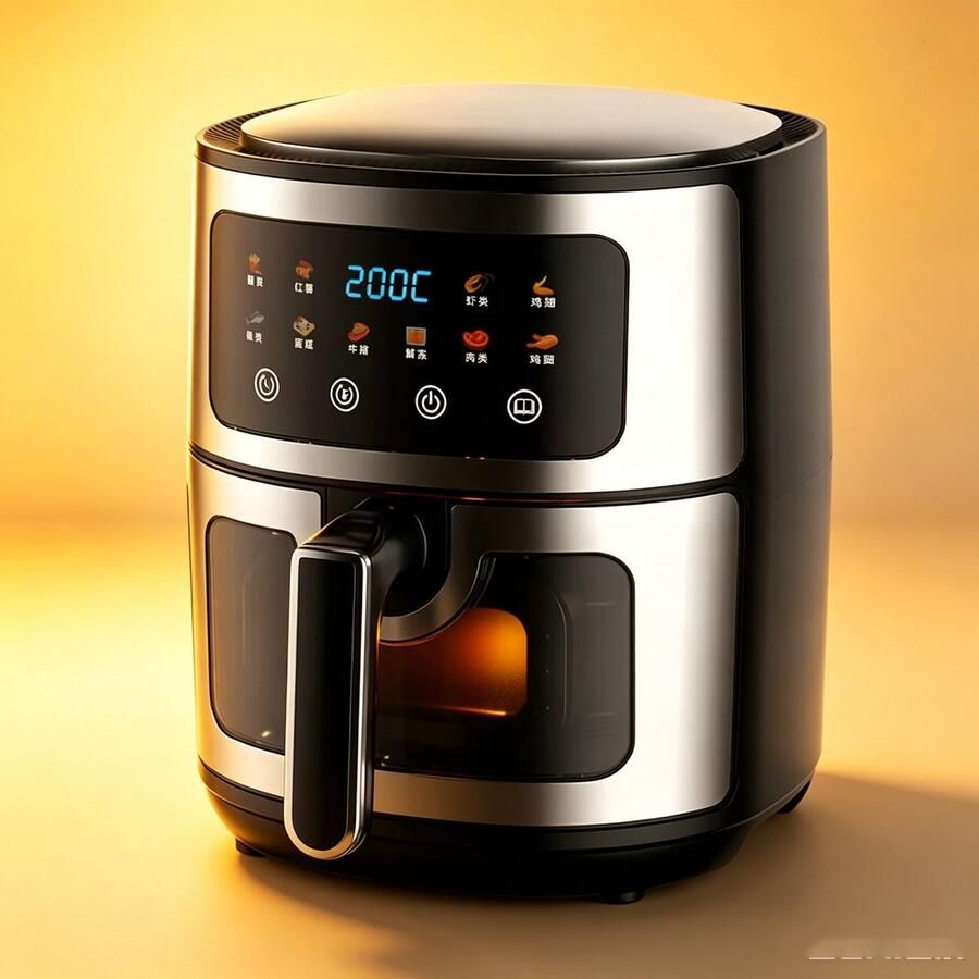 Learnlogic Grote heteluchtfriteuse met 6 liter inhoud olievrij 1400W gezond kookapparaat met 10 voorgeprogrammeerde programma's digitaal LCD touchscreen kijkvenster antiaanbakmand zwart