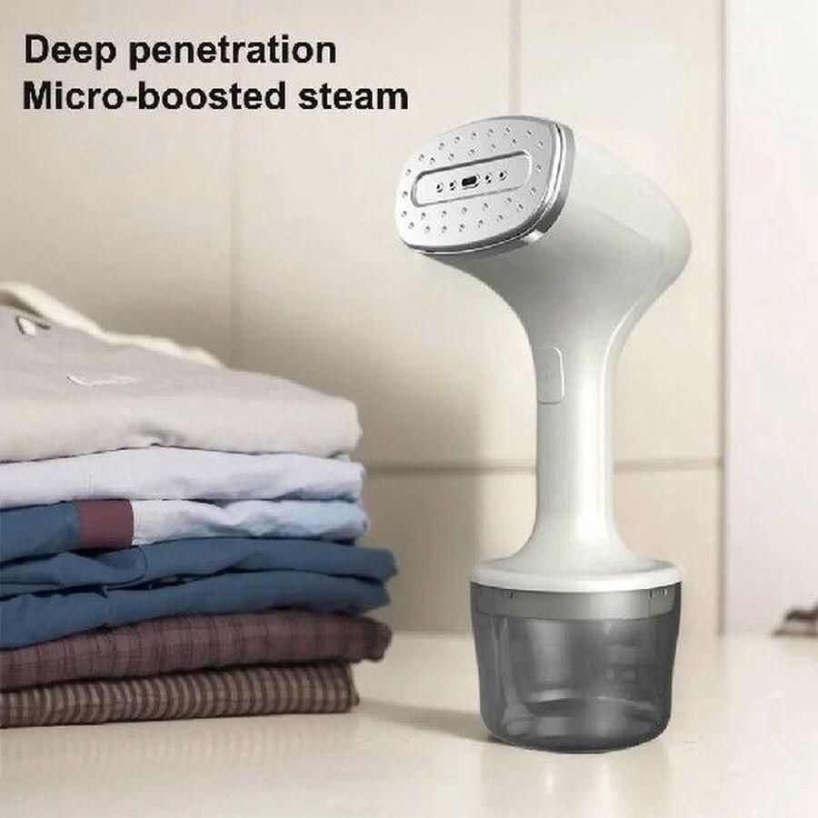Learnlogic Handheld Kledingstomer Wit Stoomreiniger voor Kleding Snel Opwarmen & Compact Stoomapparaat voor Thuis & Reis