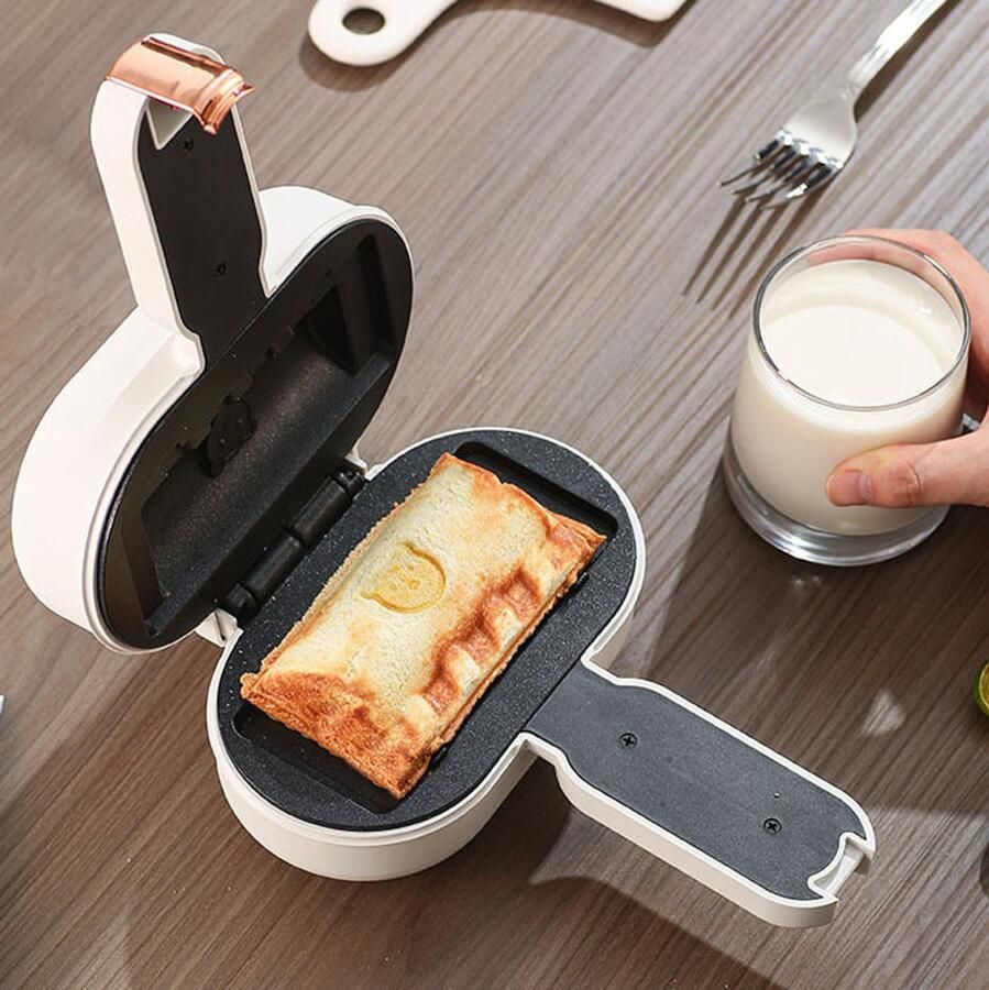 Learnlogic Mini-sandwichmaker broodbakmachine panini-maker multifunctionele broodrooster ontbijtmaker draagbare barbecuegrill