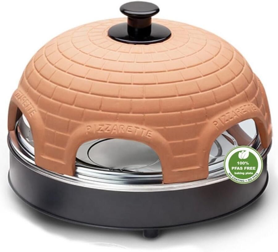 LeeuwenChoice Pizza Oven 6 Personen Handgemaakte Terracotta Koepel Inclusief 6 Pizzascheppen