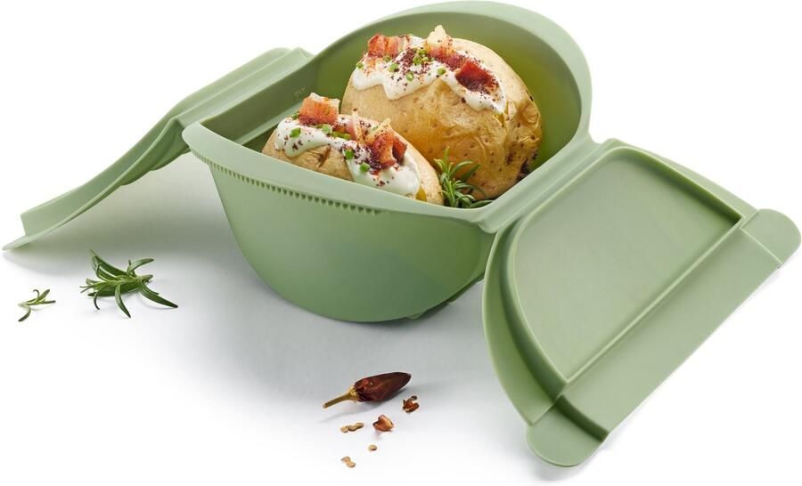 Lékué Stoomkoker Hoog geschikt voor 4 personen Green