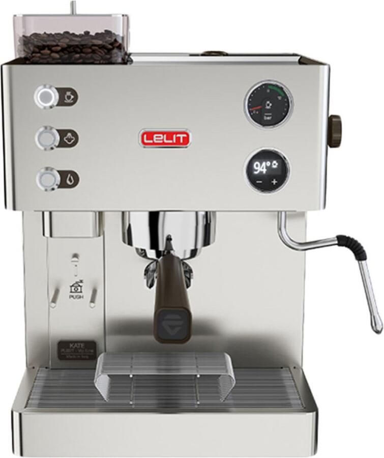 Lelit pl82t professionele espressomachine pistonmachine met ingebouwde bonenmaler en LCC controlepaneel