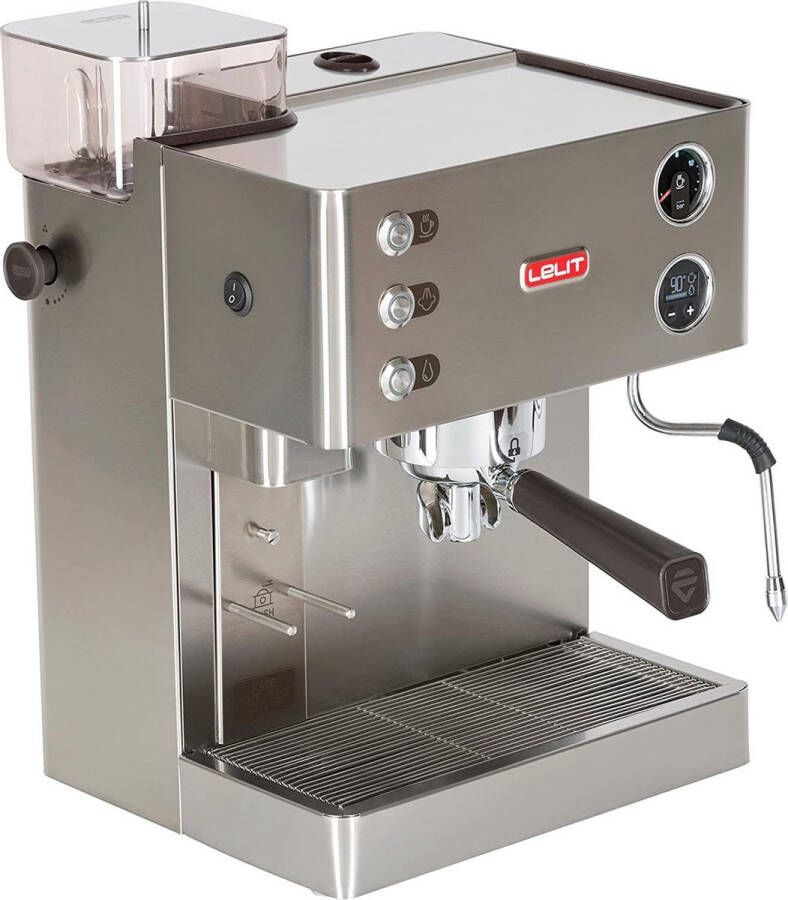 Lelit pl82t professionele espressomachine pistonmachine met ingebouwde bonenmaler en LCC controlepaneel