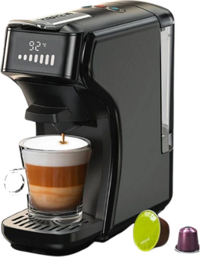 Leonova koffiezetapparaat koffiezet koffiezetapparaat cups zwart voor meerdere cups merken 26x11x26cm 6 in 1