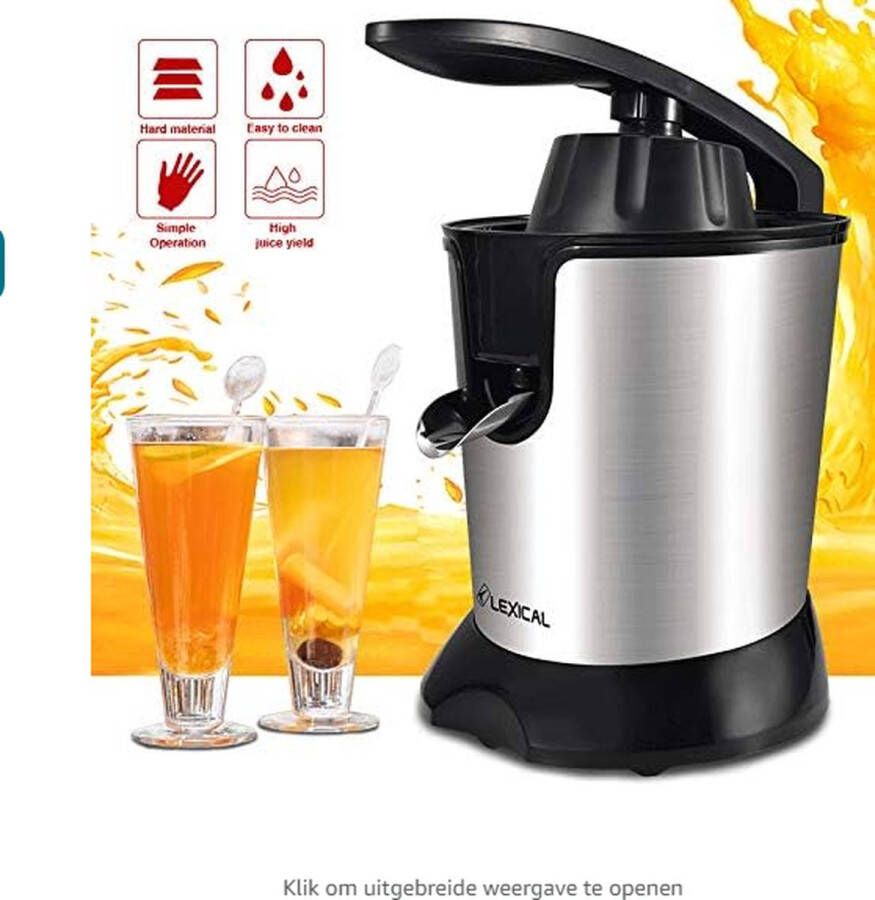 Lexical elektrische sapcentrifuge roestvrij staal elektrische rotatie + handmatig naar beneden drukken eenvoudig schoon te maken eenvoudige bediening twee perskernen