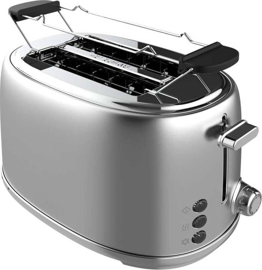 Lexium Store Lexium Broodrooster met tostiklemmen Broodroosters Toaster Berde sleuven Meedere standen en instelbare warmteniveaus