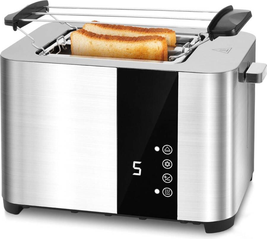 Lexium Store Lexium Broodrooster met tostiklemmen Broodroosters Toaster Berde sleuven Meedere standen en instelbare warmteniveaus