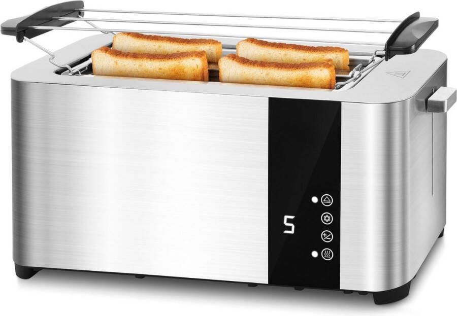 Lexium Store Lexium Broodrooster met tostiklemmen Broodroosters Toaster Berde sleuven Meedere standen en instelbare warmteniveaus
