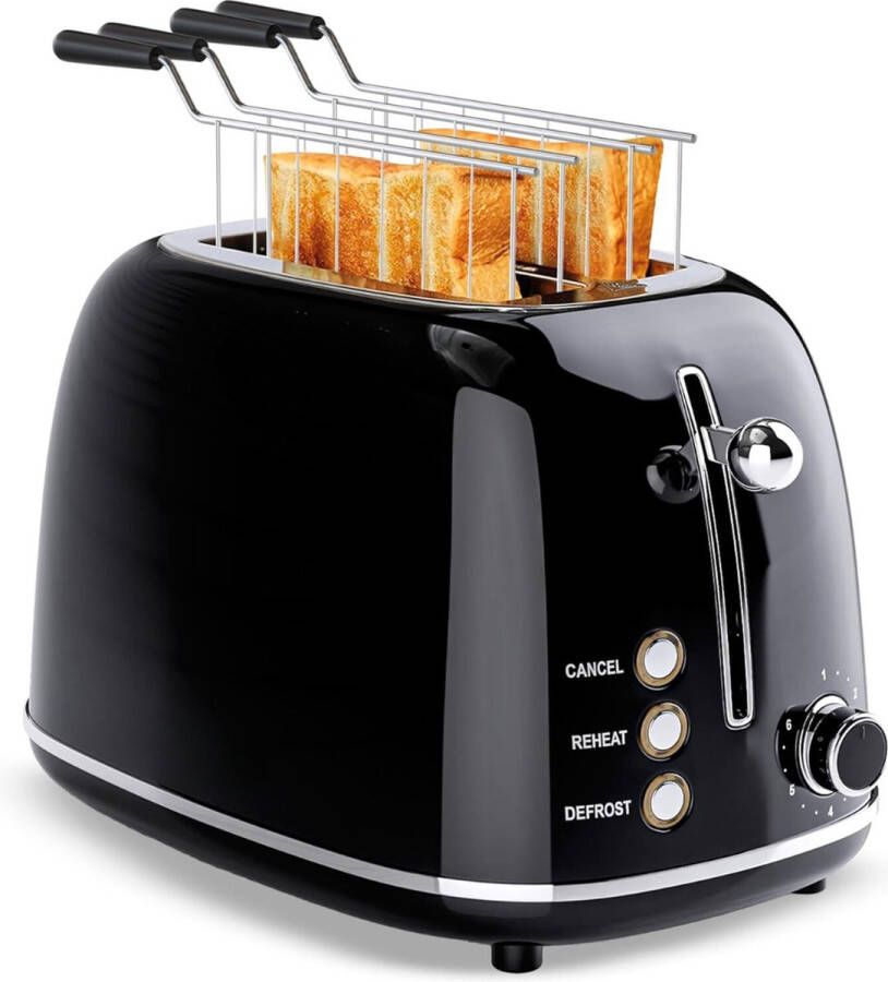 Lexium Store Lexium Broodrooster met tostiklemmen Broodroosters Toaster Berde sleuven Meedere standen en instelbare warmteniveaus