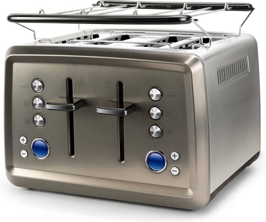 Lexium Store Lexium Broodrooster met tostiklemmen Broodroosters Toaster Berde sleuven Meedere standen en instelbare warmteniveaus