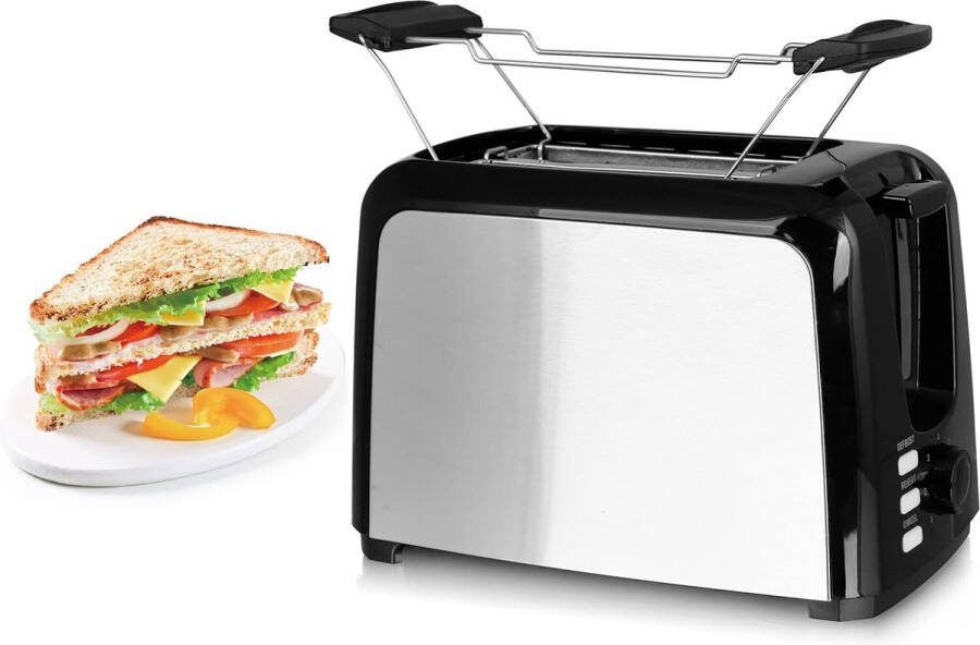 Lexium Store Lexium Broodrooster met tostiklemmen Broodroosters Toaster Berde sleuven Meedere standen en instelbare warmteniveaus