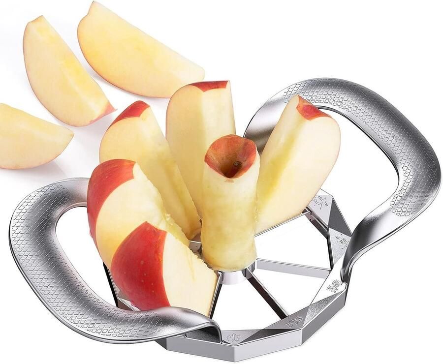 Lexium Store Appelschilmachine RVS 10 cm diameter 8-messen appelsnijder met antislip handgreep Voor fruit en groenten