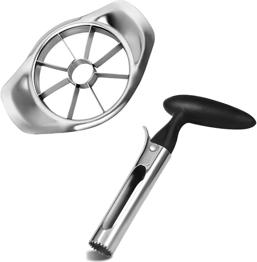 Lexium Store Appelschilmachine RVS en Kunststof 18 cm Fruitsnijder met Kernverwijderaar Voor Appels en Peren