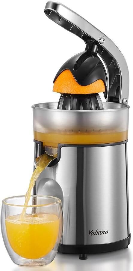 Lexium Store Citruspers elektrisch RVS 85 Watt Met dubbele perskegel en druppelstop Voor thuisgebruik