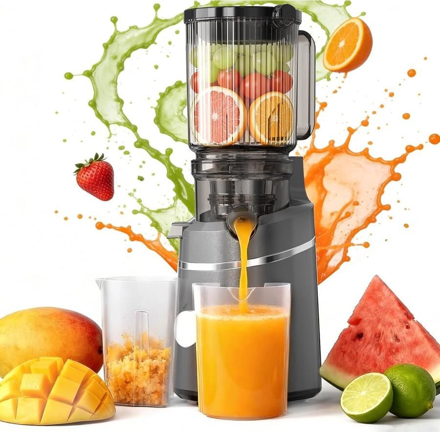 Lexium Store Citruspers elektrisch Wit Sapcentrifuge met 120 mm brede inlaat Voor groenten en fruit Hoog koppel motor