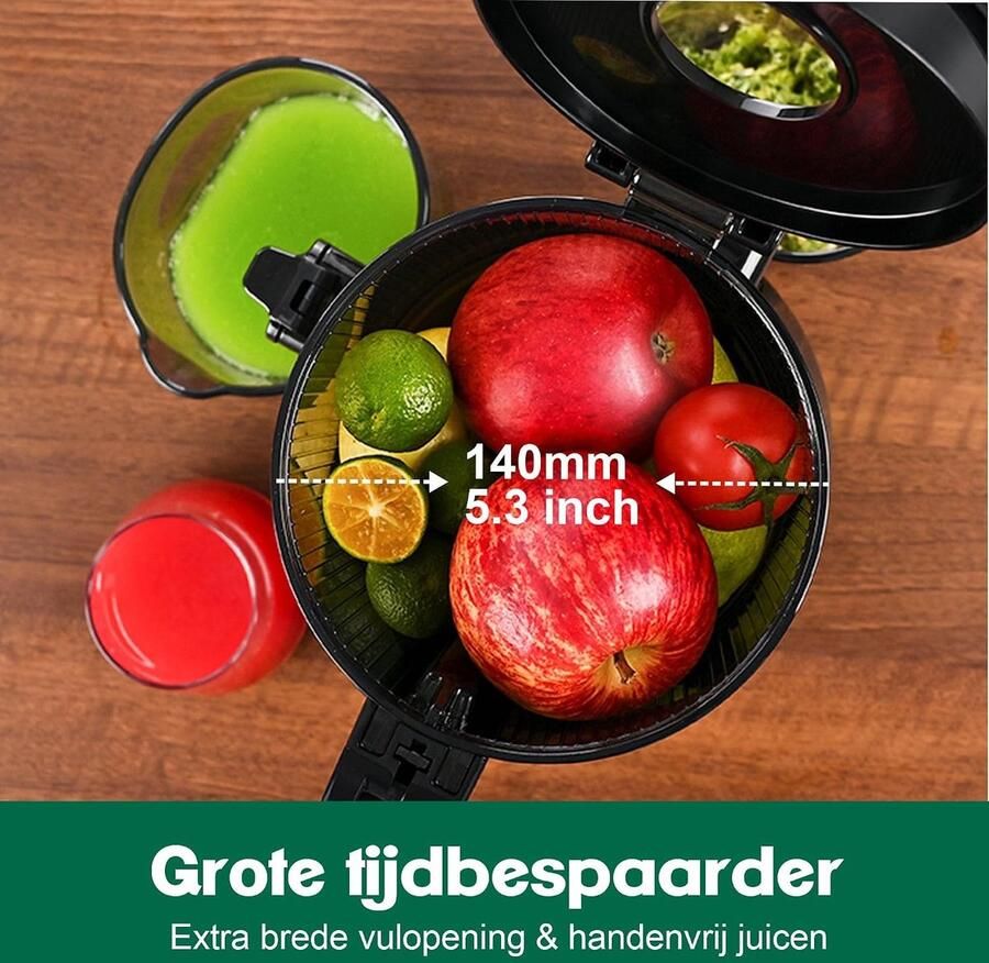Lexium Store Citruspers elektrisch Zilver 250 W Roestvrijstalen Slow Juicer voor Groenten en Fruit Voor Thuisgebruik
