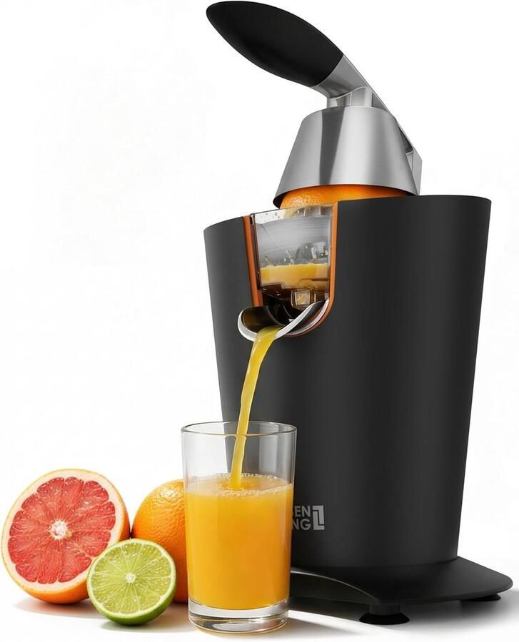 Lexium Store Citruspers elektrisch Zwart 600 W Met hefboomarm Voor sinaasappels en citroenen