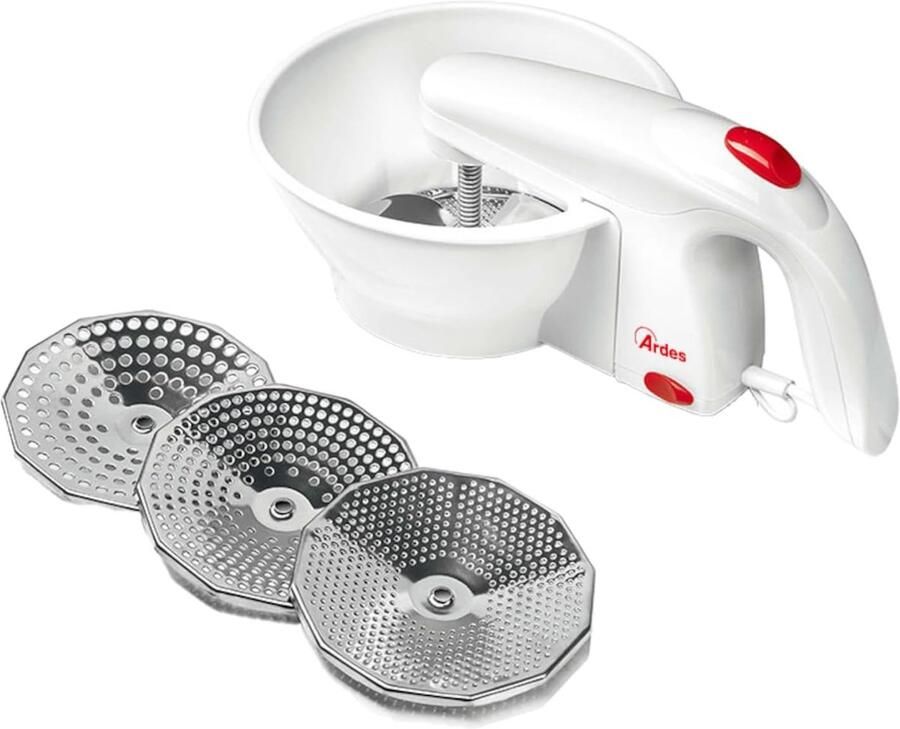 Lexium Store Elektrische groentesnijder RVS 34 x 19 5 x 15 cm Inclusief 3 Snijschijven Voor Puree en Babyvoeding