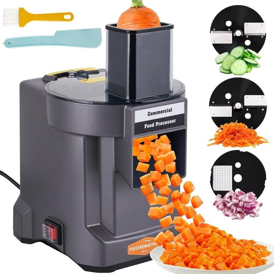 Lexium Store Elektrische groentesnijder Wit 100 W 3-in-1 Snijmachine voor Blokjes Plakjes en Julienne Voor Groenten en Fruit