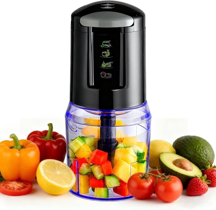 Lexium Store Elektrische groentesnijder Wit 500 ml 300 W Multifunctionele Hakmolen met Mixer en Snijfunctie Voor Kruiden en Vlees