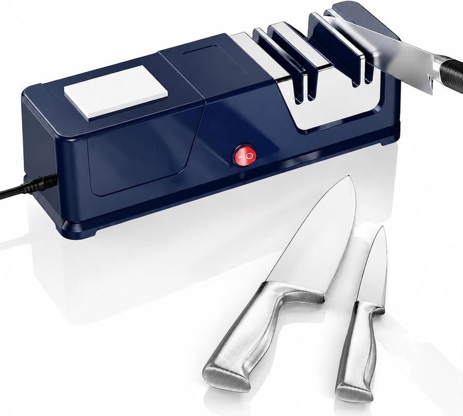 Lexium Store Elektrische messenslijper Zwart Compact formaat Diamant slijpsysteem Voor keukenmessen en scharen