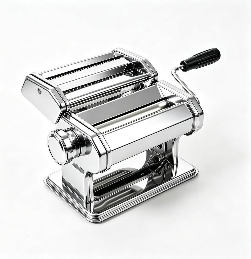 Lexium Store Elektrische pastamachine Aluminium 9 Dikte-instellingen en 2 Messen Handmatige Pasta Roller voor Spaghetti en Lasagne