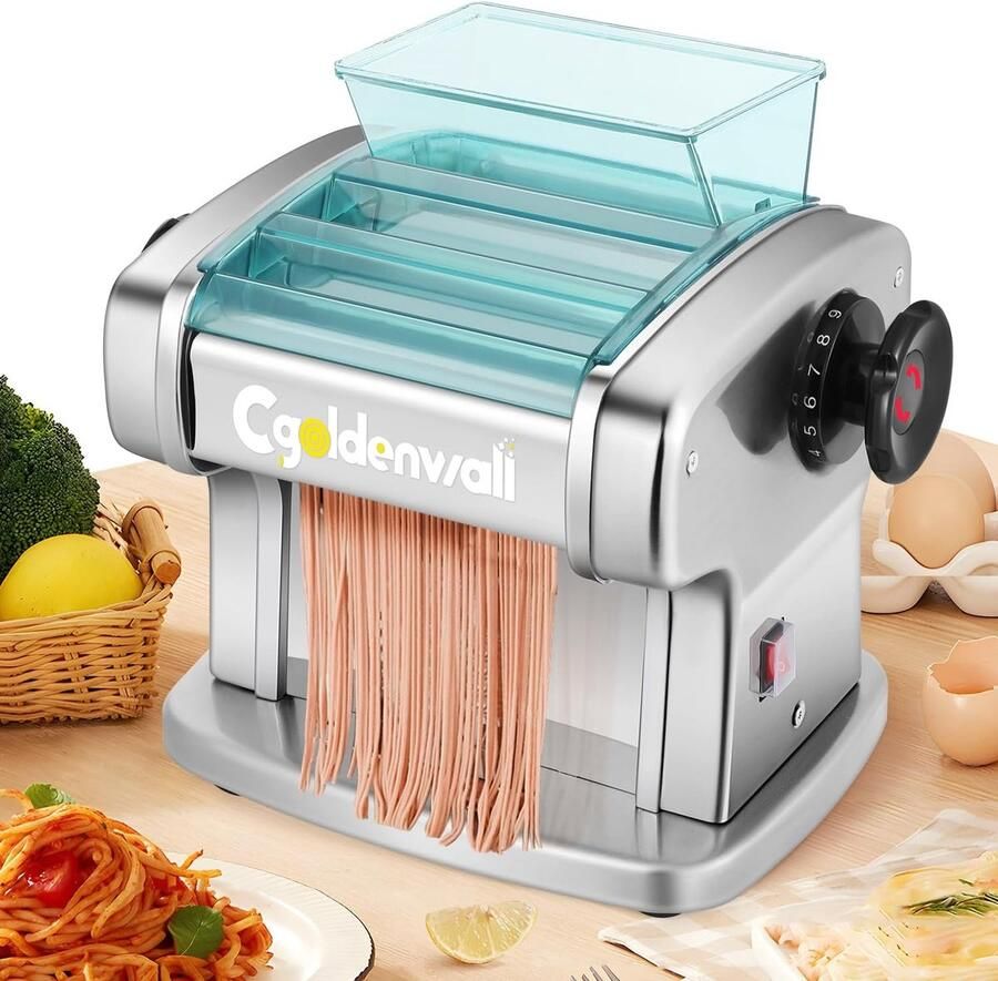 Lexium Store Elektrische pastamachine Metaal Roestvrij staal 9 Dikte-instellingen Voor Verse Pasta en Noedels