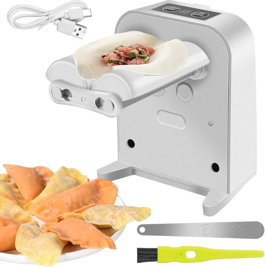 Lexium Store Elektrische pastamachine Roestvrij staal Automatische dumplingmaker met USB-oplaadfunctie Voor thuis en keuken