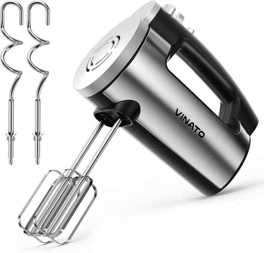 Lexium Store Elektrische pastamachine Wit 300 W Handmixer met 6 Snelheden en Roestvrijstalen Gardes en Deeghaken Voor Keuken