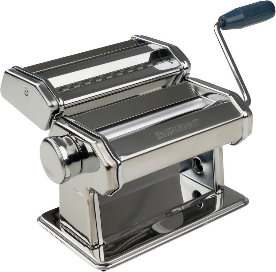 Lexium Store Elektrische pastamachine Zilver en blauw 19 5 x 16 x 17 cm Roestvrij staal met houder Voor het maken van lasagne tagliatelle en spaghetti