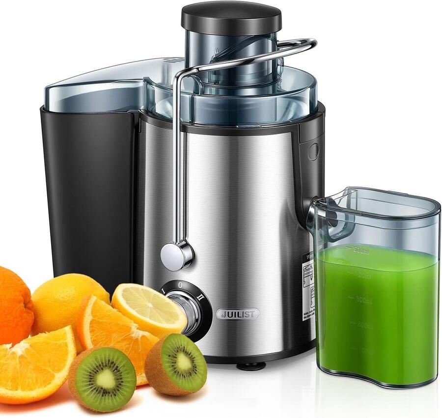 Lexium Store Elektrische wortelrasp RVS 65 mm brede vulschacht 600 W sapcentrifuge met 2 snelheden Voor groenten en fruit