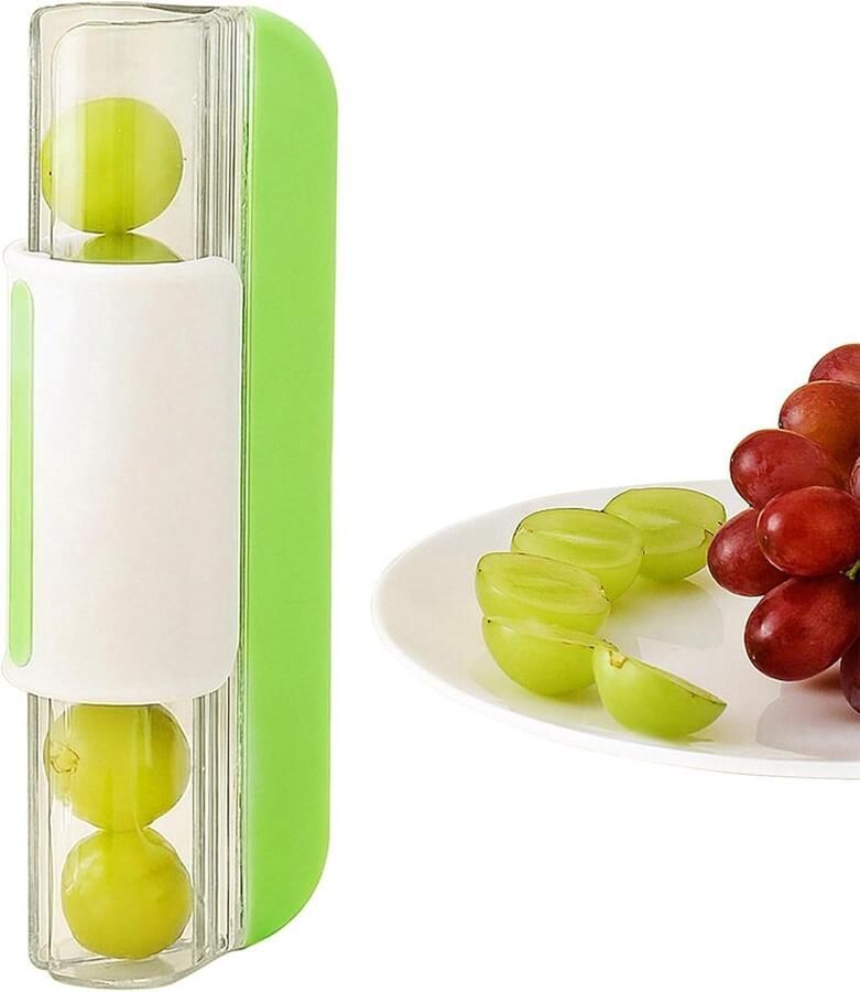 Lexium Store Fruitsnijder Groen Kunststof en Roestvrij Staal Multifunctioneel Keukengereedschap voor Fruit en Groenten