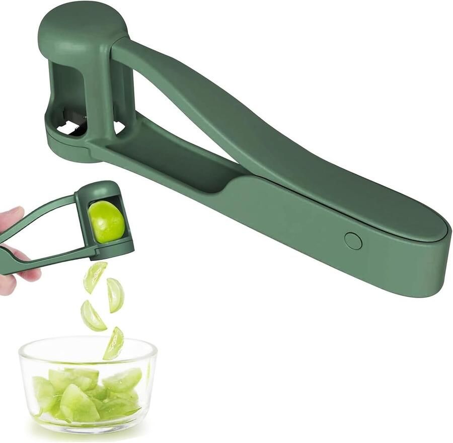 Lexium Store Fruitsnijder Groen Roestvrij Staal met Antislip Handgreep Voor Peuters en Baby s