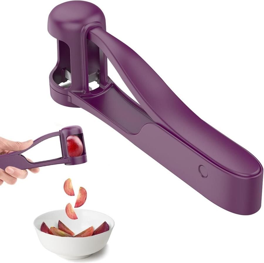 Lexium Store Fruitsnijder Paars Roestvrijstaal en BPA-vrij ABS Ergonomisch Keukengereedschap voor Peuters