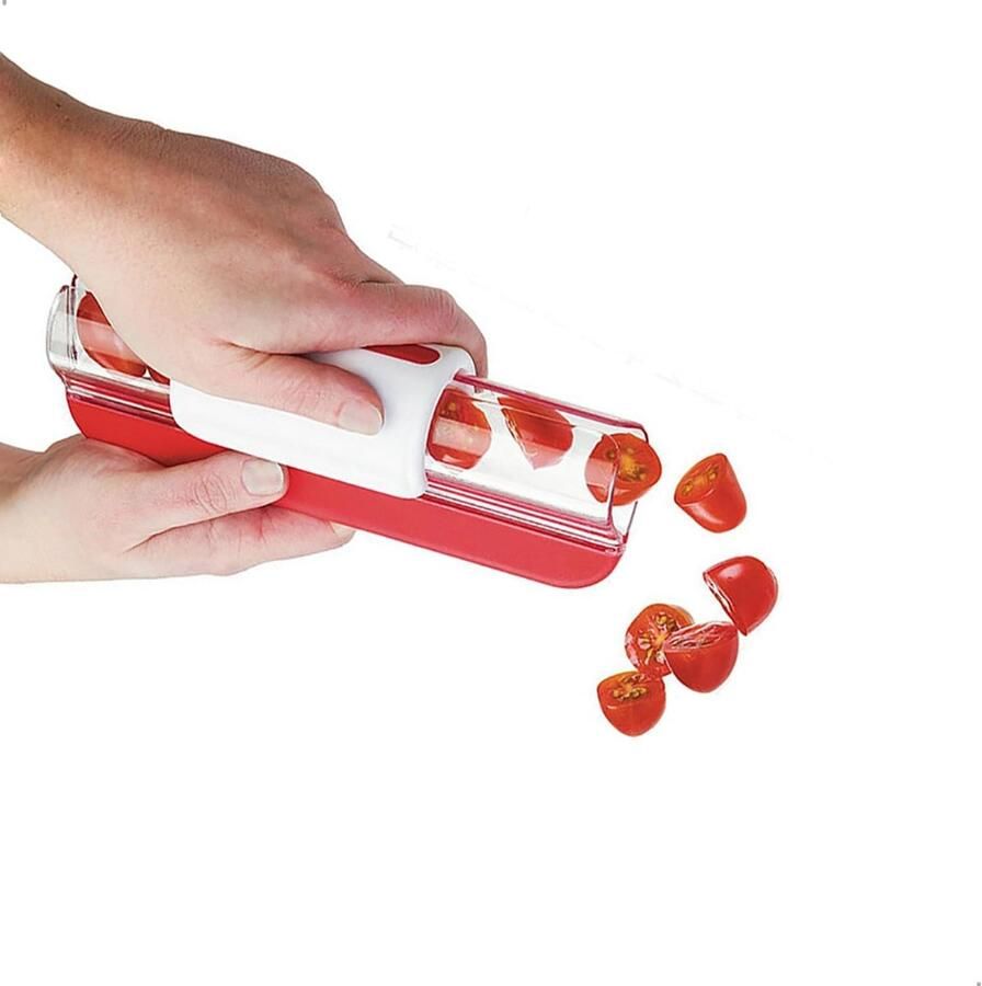 Lexium Store Fruitsnijder Rood 20 x 7 5 x 7 cm ABS en RVS Mes Keukengereedschap voor Pitloos Fruit