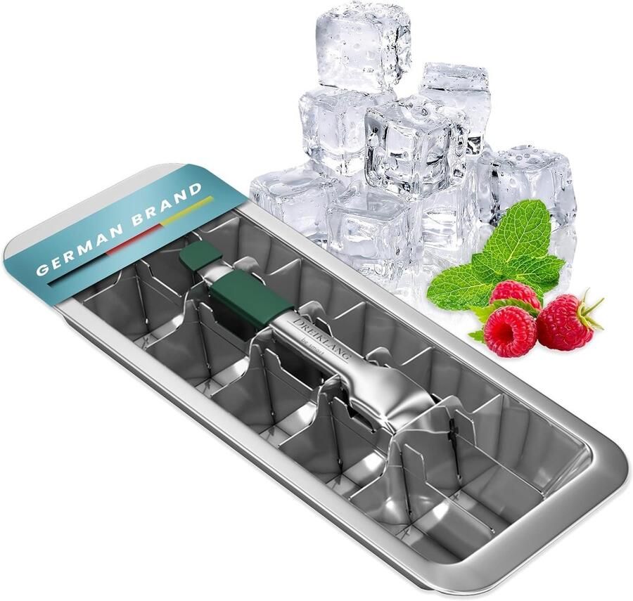 Lexium Store IJsblokjesmachine voor crushed ice RVS 18 grote ijsblokjes Voedselveilig roestvrij staal met hefboom en comfortgreep
