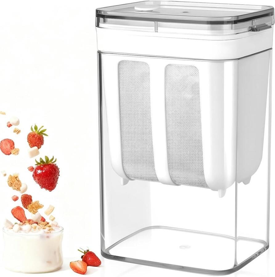 Lexium Store Kaasmaker Wit 17 6 x 10 8 x 9 cm Roestvrijstalen Filter en AS PET Materiaal Voor Thuisgebruik