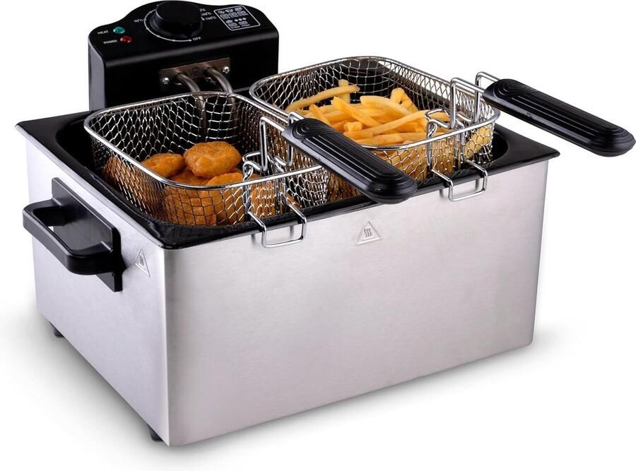 Lexium Store Lexium Dubbele frituurpan Dubbele friteuse Dubbele frietpan Grote frituurpan - Foto 5