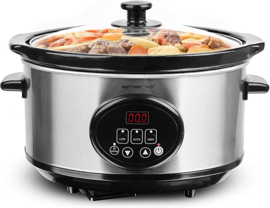 Lexium Store Multicooker Roestvrijstaal 3 5 Liter Keramische Binnenpan Slowcooker voor Familie
