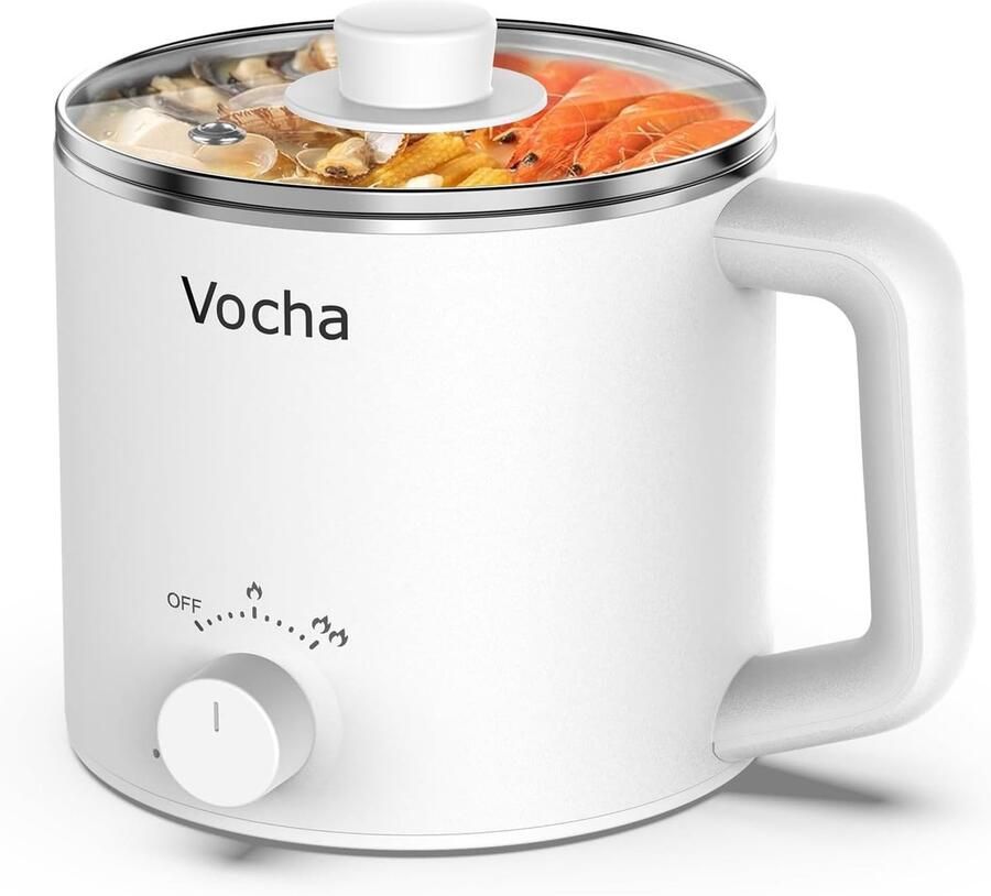 Lexium Store Multicooker Wit 1 6 Liter Elektrische Hot Pot met Antiaanbaklaag Voor Snelle en Gezonde Maaltijden