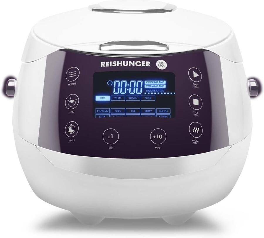 Lexium Store Multicooker Wit 39 x 29 x 24 cm Digitale Rijstkoker met 12 Programma's en Premium Binnenpan Voor Tot 8 Personen