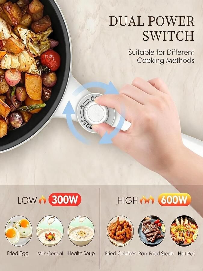 Lexium Store Multicooker Zwart 1 7 Liter Elektrische Mini Skillet met Antiaanbaklaag Voor Reizen en Kleine Keukens