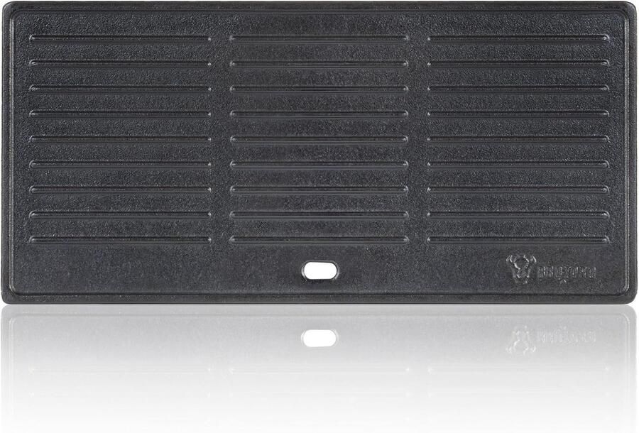 Lexium Store Plancha barbecue Pre-seasoned GP21 Gietijzeren omkeerbare grillplaat Universeel voor gas- en houtskoolbarbecue